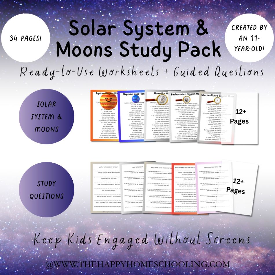 Solar System & Moons Study Pack