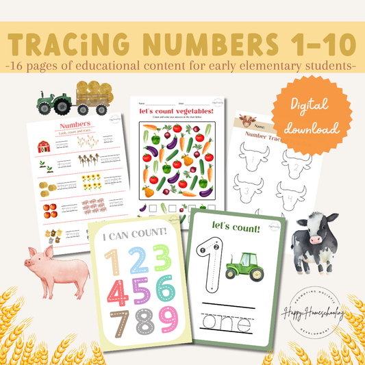 Number Tracing Workbook 1–10 | Early Elementary Math & Handwriting Practice